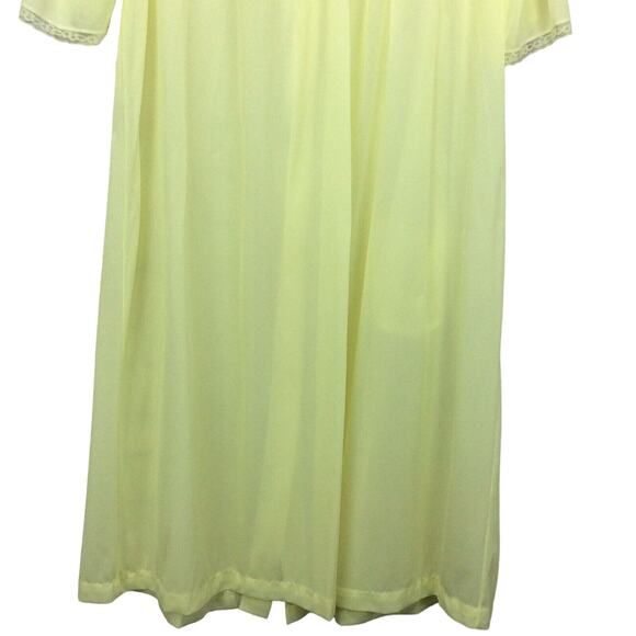 Vtg Nancy King Lingerie Housecoat Women's M Short Sleeve Lace Trim Button Front - Picture 8 of 11